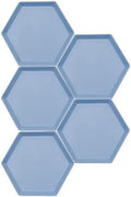 Incauca 5 Pack 6 Inch Lightweight Mini Wheat Straw Plates, Reusable Hexagon Dessert Plates, Small Saucers Plates, Plastic Side Dish Plates for Serving Snack Appetizer Salad Fruit, Blue by Incauca