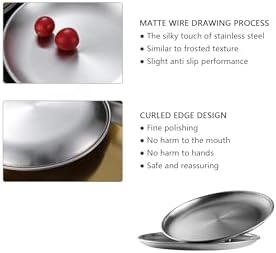 Stainless Steel Plates,2 Pcs 10 Inches Dinner Platess Camping Plate - Image 4
