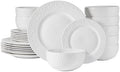 Pfaltzgraff Charm 24 Piece Dinnerware Set, White Porcelain Plates, Bowls by Pfaltzgraff
