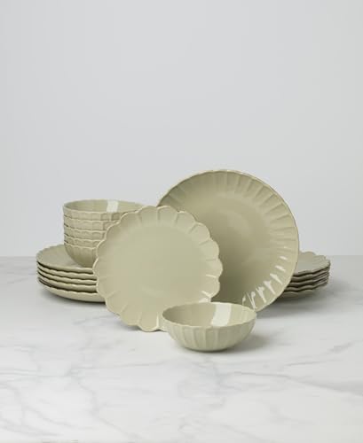 Lenox French Perle Scallop Matcha Stoneware 18-Piece Dinnerware Set for 6 - Image 5