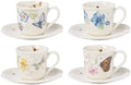 Lenox 897806 Butterfly Meadow Espresso Cup & Saucer, Set Of 4, Service For 4 by Lenox
