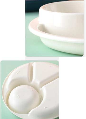 Unbreakable Divided Plates for Adults Portion Control Plates Set of 2 White Round Plastic Dinner Plate 9 Inch for Camping Outdoor or Every Day Use - Image 5