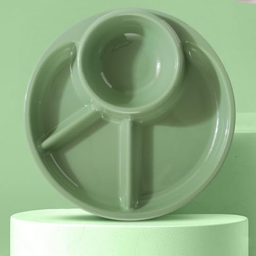 Unbreakable Divided Plates for Adults Portion Control Plates Set of 2 Green Round Plastic Dinner Plate 9 Inch for Camping Outdoor or Every Day Use - Image 6