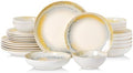 DOMICREVERY Ceramic Dinnerware Sets for 6, 24 pcs Plates and Bowls Sets by Unknown