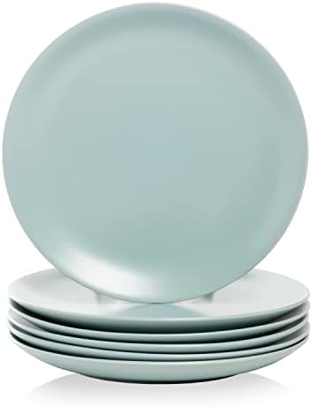 10 Strawberry Street Wazee Matte 10.5" Coupe Dinner Plate, Set of 6, Mineral Blue by 10StrawberryStreet