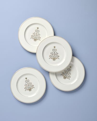 Lenox Federal Gold Christmas Accent Plates, Appetizer Set for 4 - Image 3