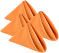 Wolkemer Set of 4 Orange Cloth Napkins 17x17 Inches Washable Dinner Napkins by Wolkemer