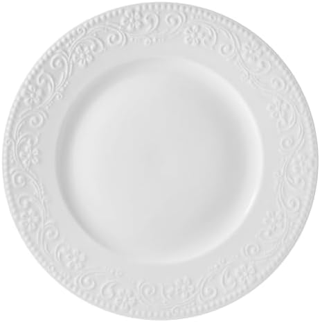 Pfaltzgraff Charm 24 Piece Dinnerware Set, White Porcelain Plates, Bowls - Image 7