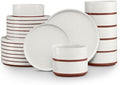 LIANYU 24 Pieces Porcelain Dinnerware Sets, Premium Plates and Bowls Set by LIANYU