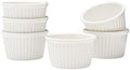 Vikko White Ramekin, Set of 6 Fine Porcelain Ramekins, Stackable 3 Inch Bowls, 3.5 Ounce Dips Dish, Dishwasher Safe