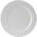 Tuxton China ALA-102 Plate, 10-1/4" Diameter, Round, Wide Rim, Rolled Edge, Microwave and Dishwasher Safe, Oven Proof, Fully Vitrified, Alaska, Porcelain White, Pack of 12