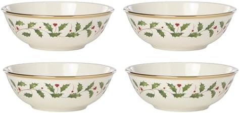 Lenox Holiday Christmas 4-Piece Bowls, Salad Bowl Set for 4 by Lenox