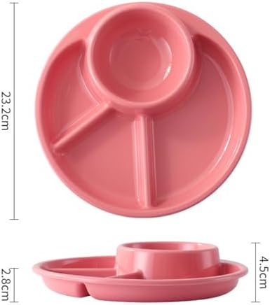 Unbreakable Divided Plates for Adults Portion Control Plates Set of 2 Round Plastic Dinner Plate 9 Inch for Camping Outdoor or Every Day Use - Image 5