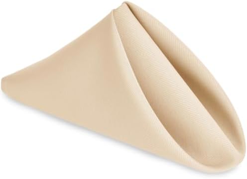 Hiasan Cloth Napkins Set of 12, 18 x 18 Inch, Beige by Hiasan