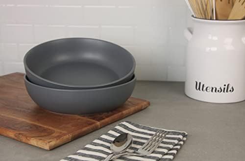 10 Strawberry Street Wazee Matte 9"/48oz Serving Bowl, Set of 2, Charcoal - Image 3