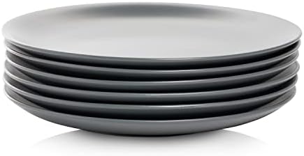 10 Strawberry Street Wazee Matte 10.5" Coupe Dinner Plate, Set of 6, Charcoal Gray - Image 3