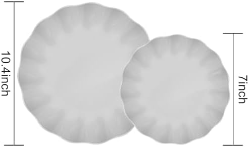 LIYH 24Pcs Grey Plastic Plates Reusable Unbreakable Dinner And Salad Set - Image 2