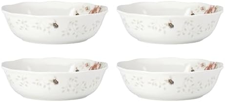 Lenox Butterfly Meadow Porcelain 4-Piece Soup Bowl Set for 4, 32oz by Lenox