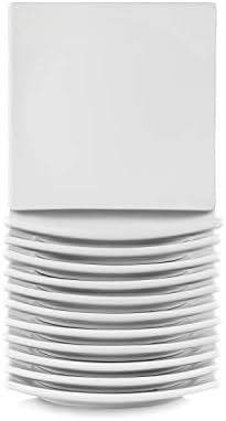 10 Strawberry Street 6" Catering Square Coupe Appetizer Plate, Set of 12,White by 10StrawberryStreet