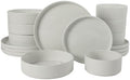 Gibson Home Plates and Bowls Set, 16 Piece Dinnerware Set for 4, Embossed by GibsonHomewares