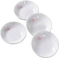 4 Pack Saucer Dishes with Pink Flower Pattern, Ceramic Dipping Bowls, 4 Inch Side Dishes Sauce Dishes for Sushi Snack, Porcelain Seasoning Dishes Appetizer Plates, Snack Serving Dishes by Decohomeforu