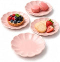 Small Dessert Plates Set of 4,Ceramic Dinner Plates 6 Inch for Appetizer, Fruits, Cake,Microwave Safe,Christmas Gift,Pink by SHIDACHENG