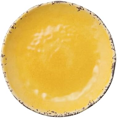 UP Crackle Melamine Round Dessert Plates, Small Serving Plates, for Appetizer, Snacks, and Side Dishes, Yellow, 6 Inch, Set of 4 - Image 4