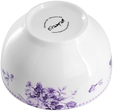 Elama Traditional Rose 16 Piece Porcelain Dinnerwar/Tableware Set, Service for 4 (Purple) - Image 7
