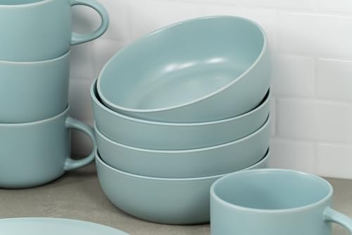 10 Strawberry Street Wazee Matte Coupe Dinnerware, Bowl, Mineral Blue, Set of 6 - Image 7