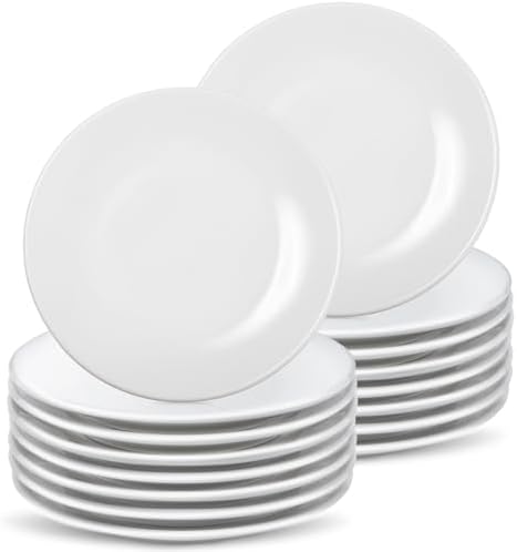 Ceramic Dessert Plates Set of 16, 6 Inch White Appetizer Plates by Unknown