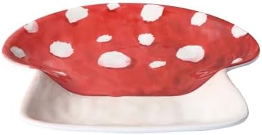UP Mushroom Shaped Melamine Dessert Plates, Small Serving Plates, for Appetizer, Snacks, and Side Dishes, Red, 6 Inch, Set of 4 - Image 6