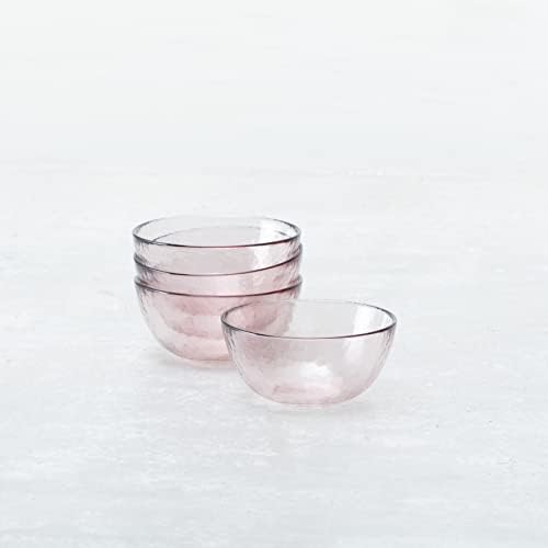 Fortessa Los Cabos Glass Dinnerware Collection, Dessert Snack Bowl (Set of 4), 5 Inch/12.5oz, Pink - Image 2