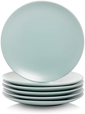 10 Strawberry Street Wazee Matte 8.25" Coupe Salad Plate, Set of 6, Mineral Blue by 10StrawberryStreet
