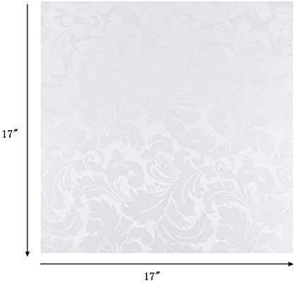 EHouseHome Damask Jacquard Cloth Napkins Waterproof Spillproof Polyester Fabric Napkins,White,Set of 4, 17 x 17 Inch - Image 5