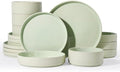 Famiware Star Stoneware Dinnerware Sets with Pasta Bowls, 16pc Dishes for 4 by Famiware