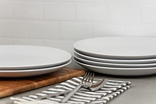 10 Strawberry Street Wazee Matte 10.5" Coupe Dinner Plate, Set of 6, White - Image 4