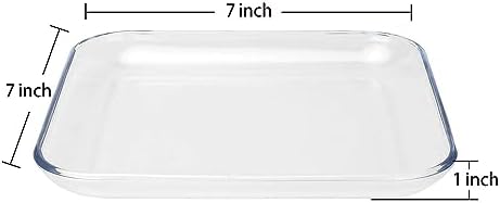 7 Inch Square Tempered Glass Dessert Plates, Small Mini Appetizer, Fruit, Salad and Cake Plates, Set of 3 - Image 5