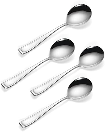 Oneida Moda Soup Spoons Silverware Set for 4, Flatware - Image 2