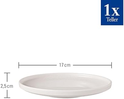 Villeroy & Boch Afina Collection Bread Plate, Premium Porcelain, Made in Germany, Small Plate for Appetizers, Dishwasher and Microwave Safe, 6.75 in Diameter, Stackable, Rich, Creamy White - Image 4