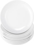 8 Pack 6 Inch White Ceramic Dessert Plates, Round by Dyrfolm