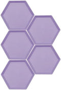 Incauca 5 Pack 6 Inch Lightweight Mini Wheat Straw Plates, Reusable Hexagon Dessert Plates, Small Saucers Plates, Plastic Side Dish Plates for Serving Snack Appetizer Salad Fruit, Purple by Incauca