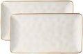 Famiware Serving Platters for Food, 15.67" x 8.62", 2-Pack, Vanilla White by Famiware