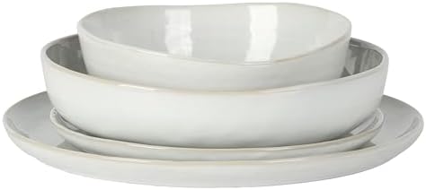 Gibson Elite Auckland Blue Swirl Stoneware Reactive Glaze 16 Piece (Service for 4) Plates and Bowls Dinnerware Set - Image 7