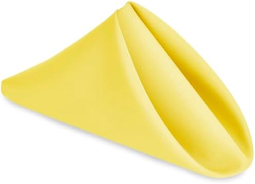 Hiasan Cloth Napkins Set of 6, 20 x 20 Inch, Yellow by Hiasan