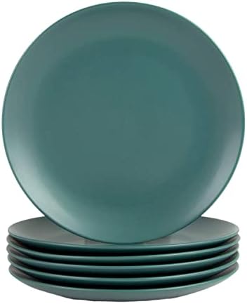 10 Strawberry Street Wazee Matte 10.5" Coupe Dinner Plate, Set of 6, Emerald Green by 10StrawberryStreet