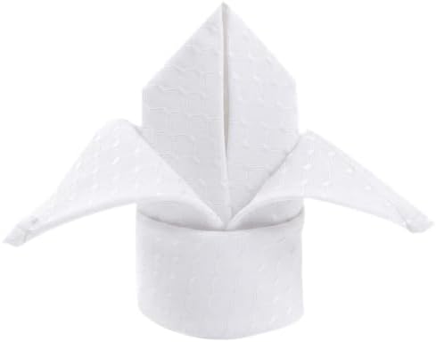 EHouseHome Jacquard Dinner Napkins, Set of 12, 17 x 17, White - Image 3