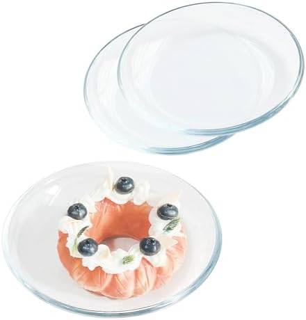 7 Inch Round Tempered Glass Dessert Plates, Small Mini Appetizer, Fruit, Salad and Cake Plates, Set of 3 - Image 2