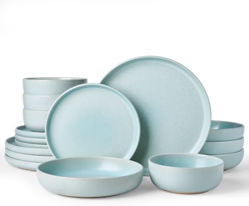 Famiware Milkyway 16-Piece Stoneware Dinnerware Set, Light Blue by Famiware