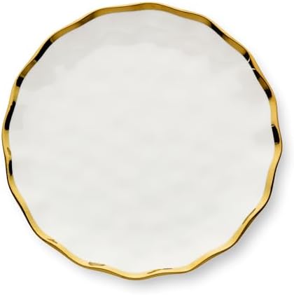 Regency Gold 9-Inch Porcelain Salad Plates – Set of 4 Luxurious Gold-Edged Plates – Stylish, Durable Tableware for Serving Fresh Salads, Appetizers & Desserts by CERTIFIEDINTERNATIONAL