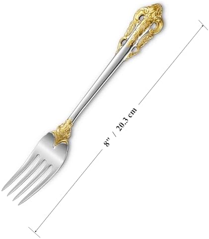 KEAWELL Luxury 4-Piece 18/10 Stainless Steel Dinner Fork Set (Gold Accent) - Image 2